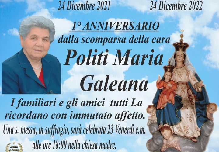 1° Anniversario Politi Maria Galeana